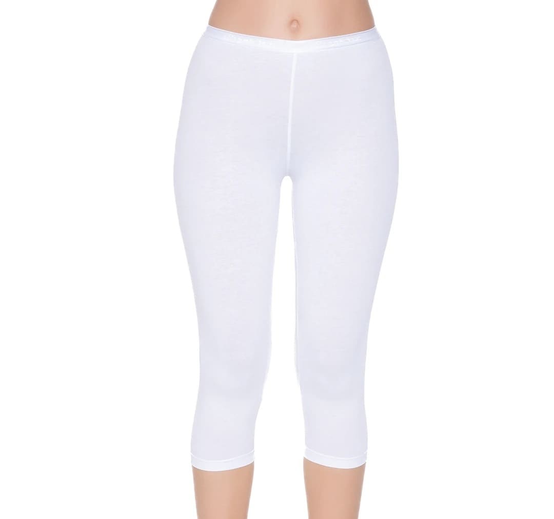 Kemerli Yüksek Bel Beyaz Kısa Tayt Yıldız 3649 - Beyaz