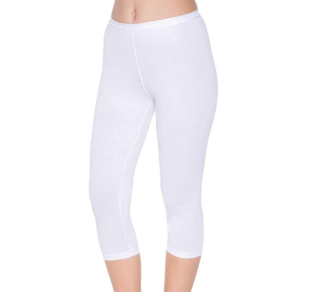 Kemerli Yüksek Bel Beyaz Kısa Tayt Yıldız 3649 - Beyaz