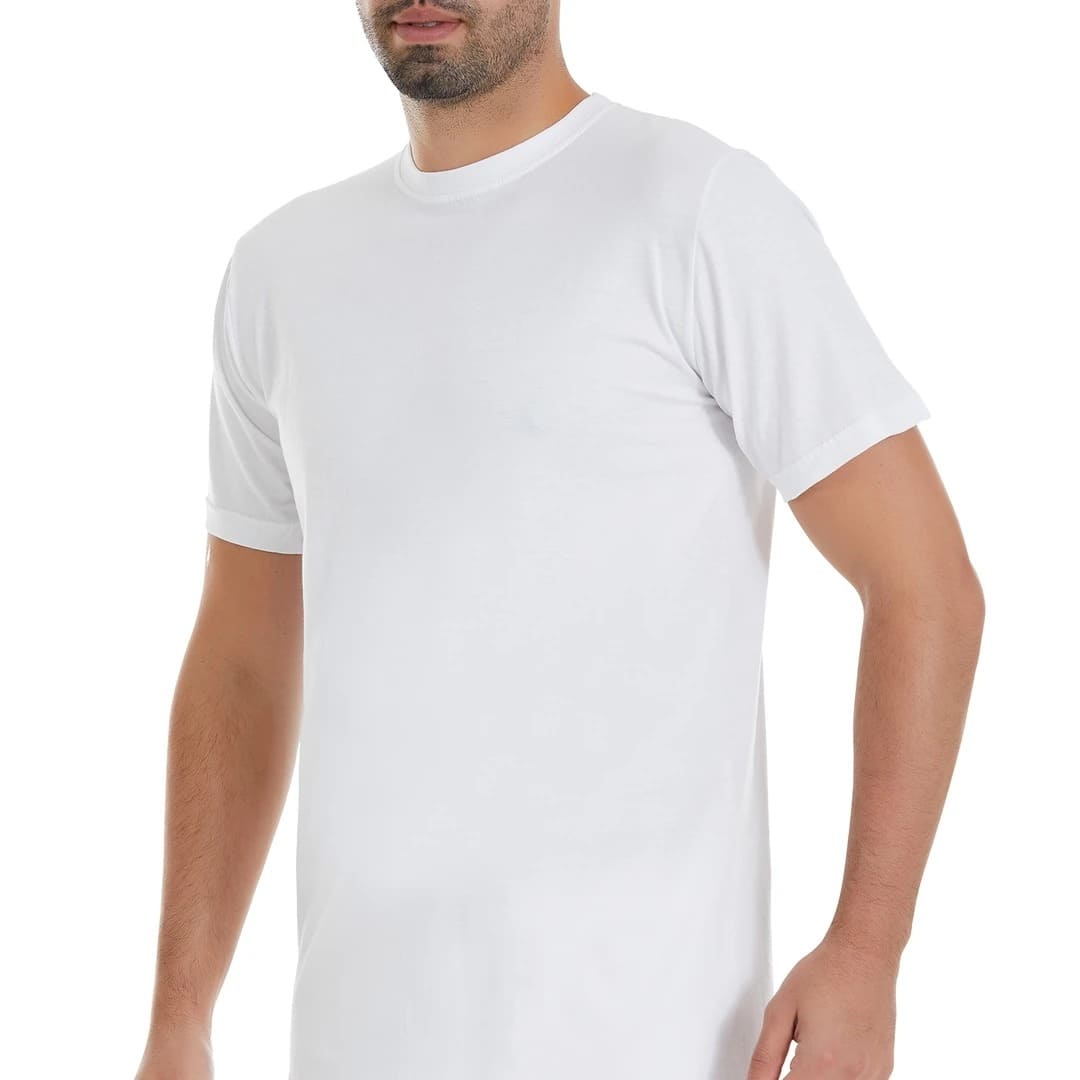 Pamuklu Kısa Kollu Beyaz Erkek Atlet Yıldız 50 - Beyaz