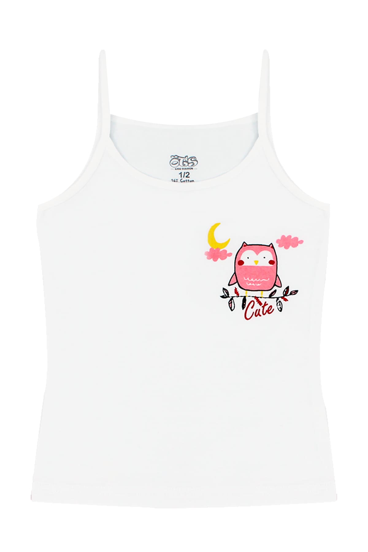 Pamuklu Geniş Askılı Kız Çocuk Atlet Öts 8151 - Beyaz