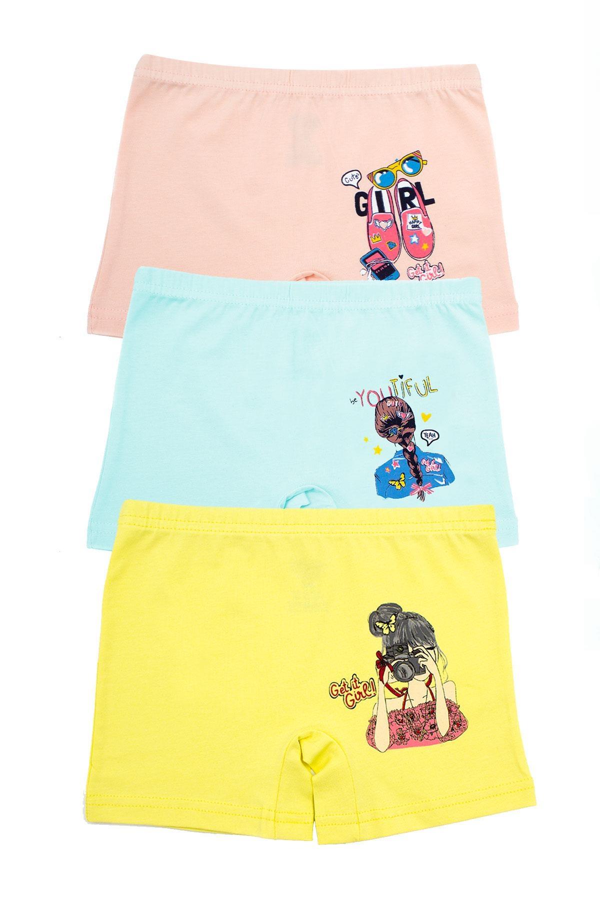 Öts İç Giyim Pamuklu Lastikli Kız Çocuk Boxer Öts 8701