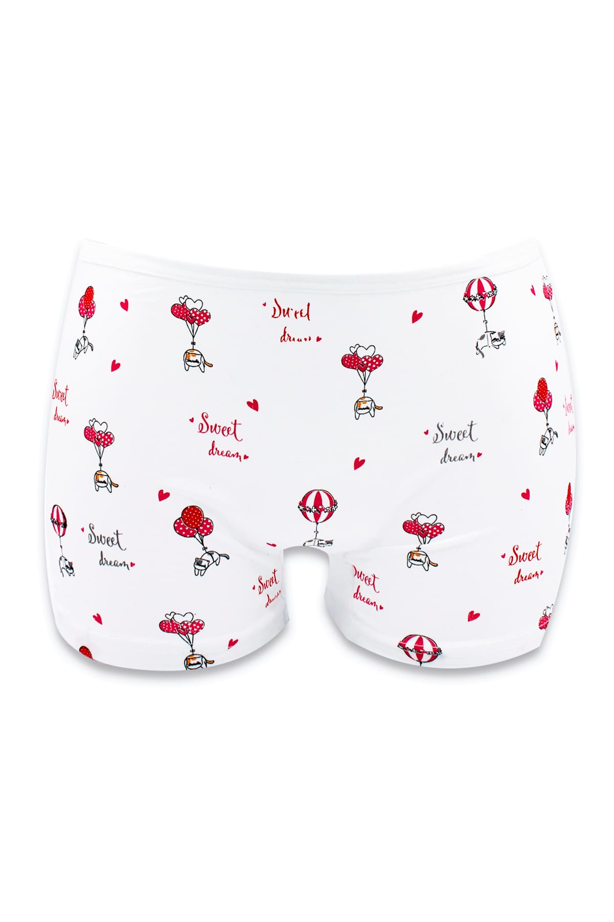 %100 Pamuklu Yumuşak Bel Lastikli Kız Çocuk Boxer Öts 8239 - Beyaz