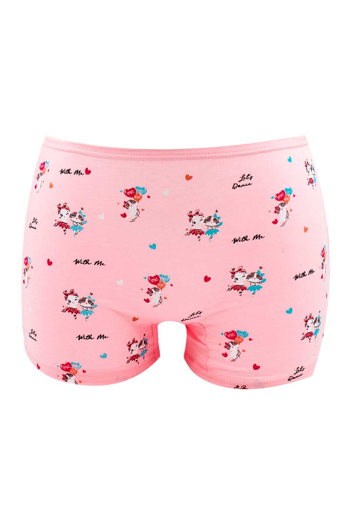 %100 Pamuklu Yumuşak Bel Lastikli Kız Çocuk Boxer Öts 8239 - Pembe