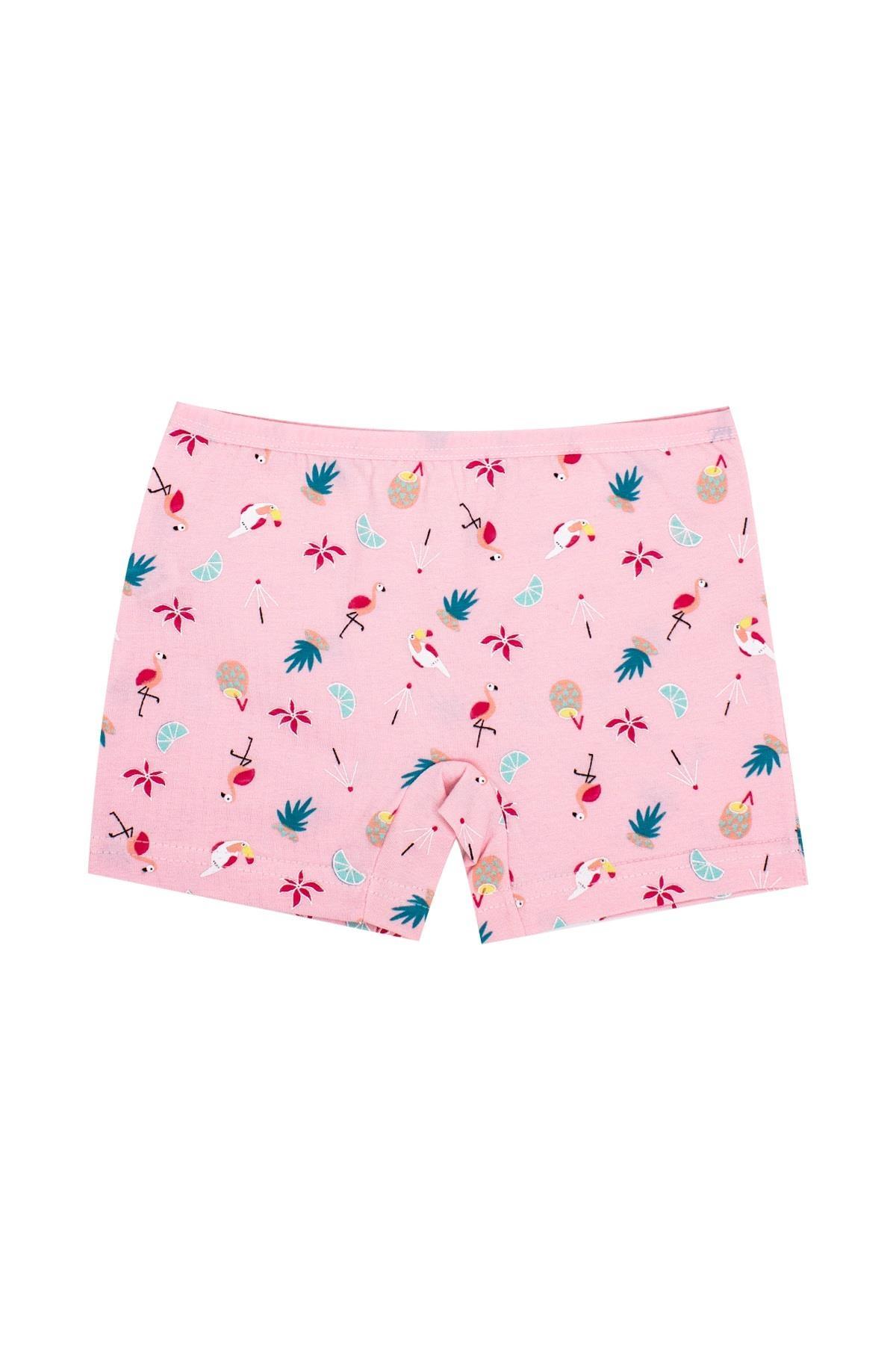 Pamuklu Lastikli Kız Çocuk Boxer Külot Öts 8392 - Pembe