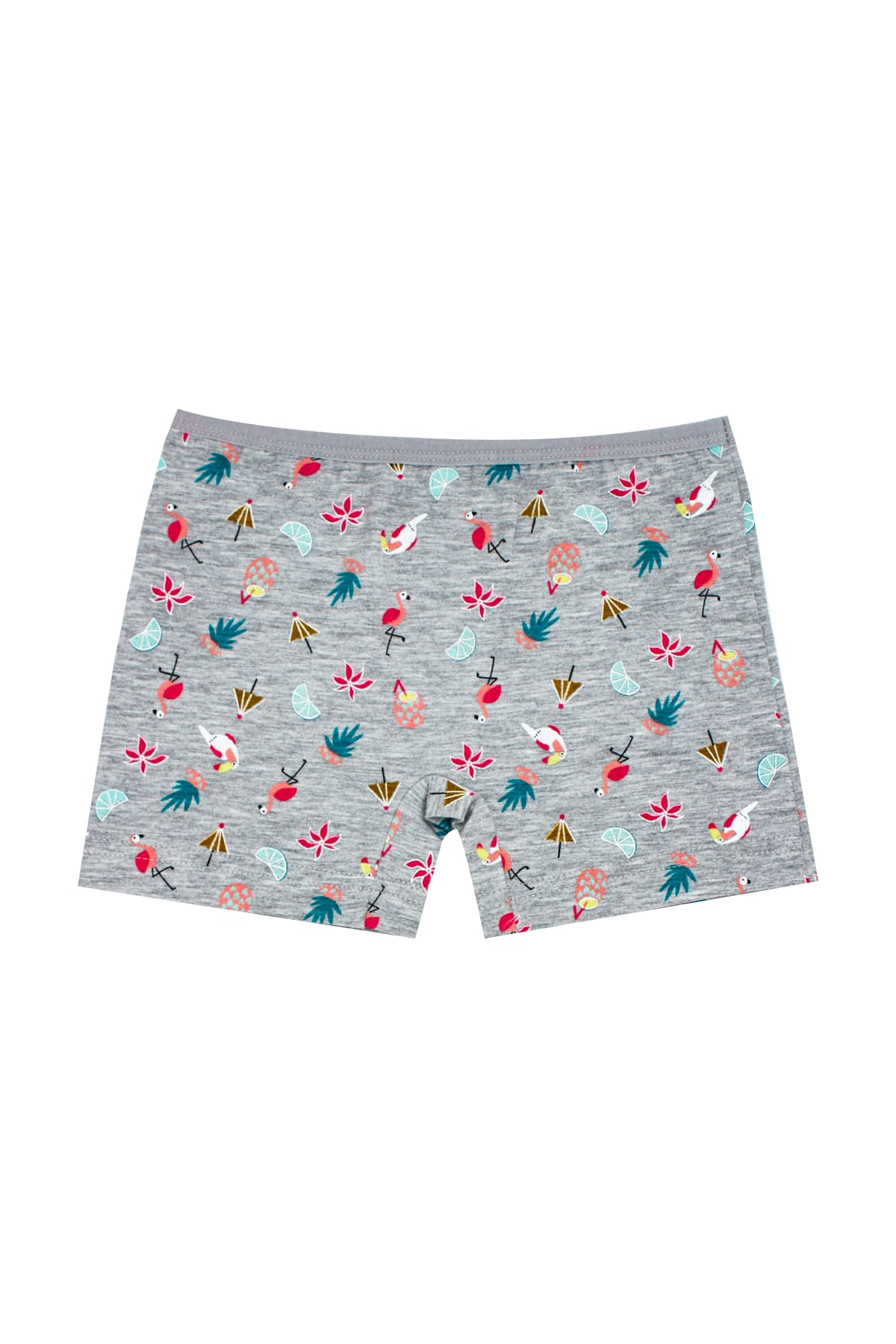 Pamuklu Lastikli Kız Çocuk Boxer Külot Öts 8392 - Gri