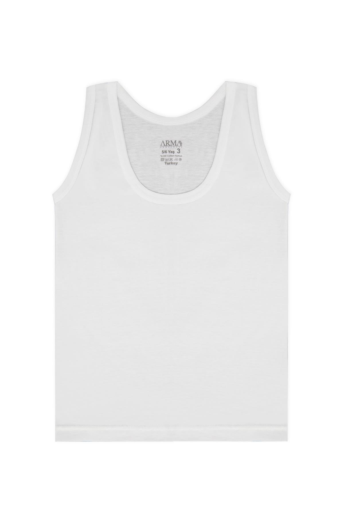 Kalın Askılı Pamuk Atlet Kız Çocuk Arma 5531 - Beyaz