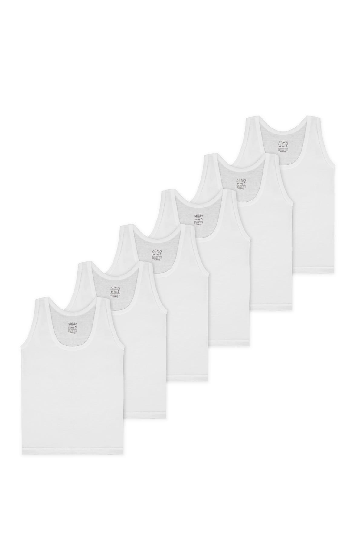 Kalın Askılı Pamuk Atlet Kız Çocuk Arma 5531 - Beyaz