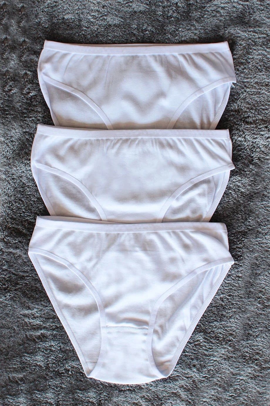 %100 Pamuk Ribana Kız Çocuk Külot 3'lü Paket Arma Yıldız 5532 - Beyaz