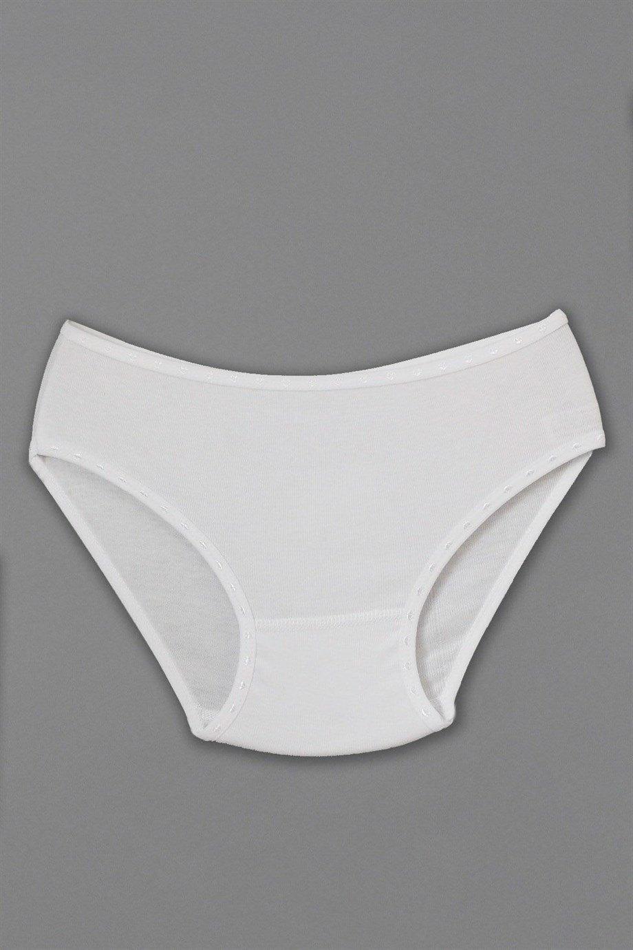 Pamuklu Esnek Bel Lastiği 6'lı Kız Çocuk Külot Arma Yıldız 5532 - Beyaz