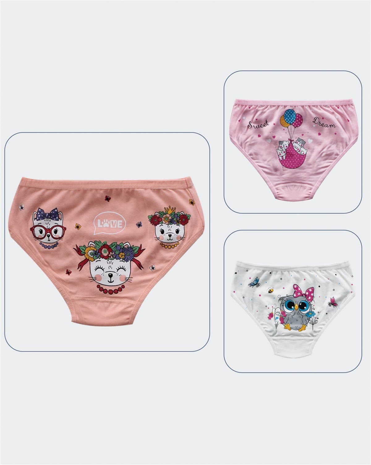 Öts İç Giyim %100 Pamuklu Lastikli Kız Çocuk Külot Öts 8207