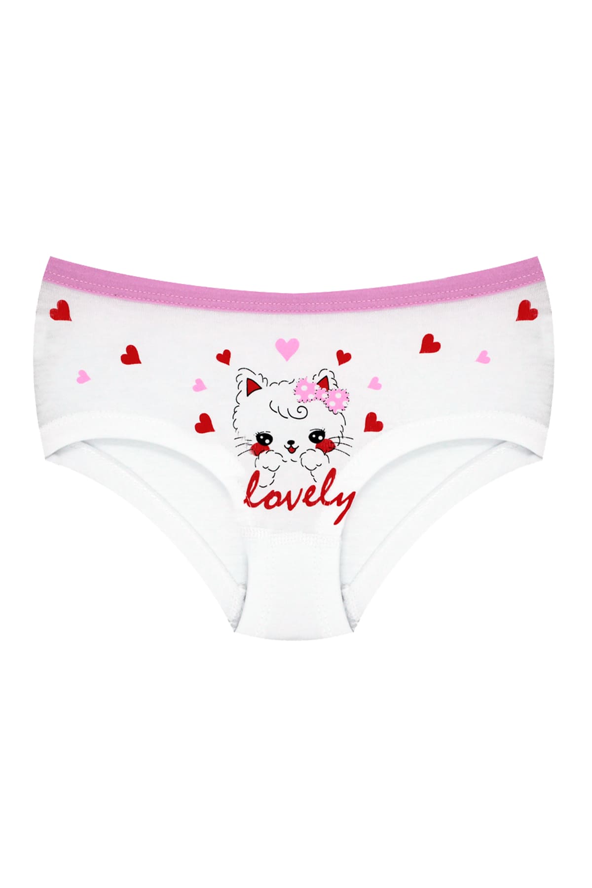 Öts İç Giyim Pamuklu Lastikli Bel Detaylı Kız Çocuk Külot Öts 8216 - Görsel 2