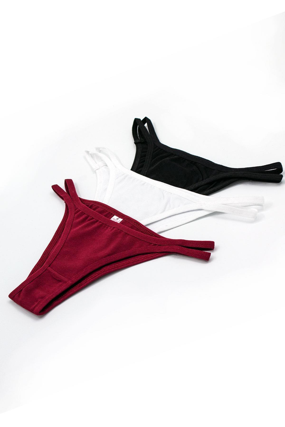 %100 Pamuklu Esnek Bel Lastiği Kız Çocuk Külot Öts 4201 - Beyaz