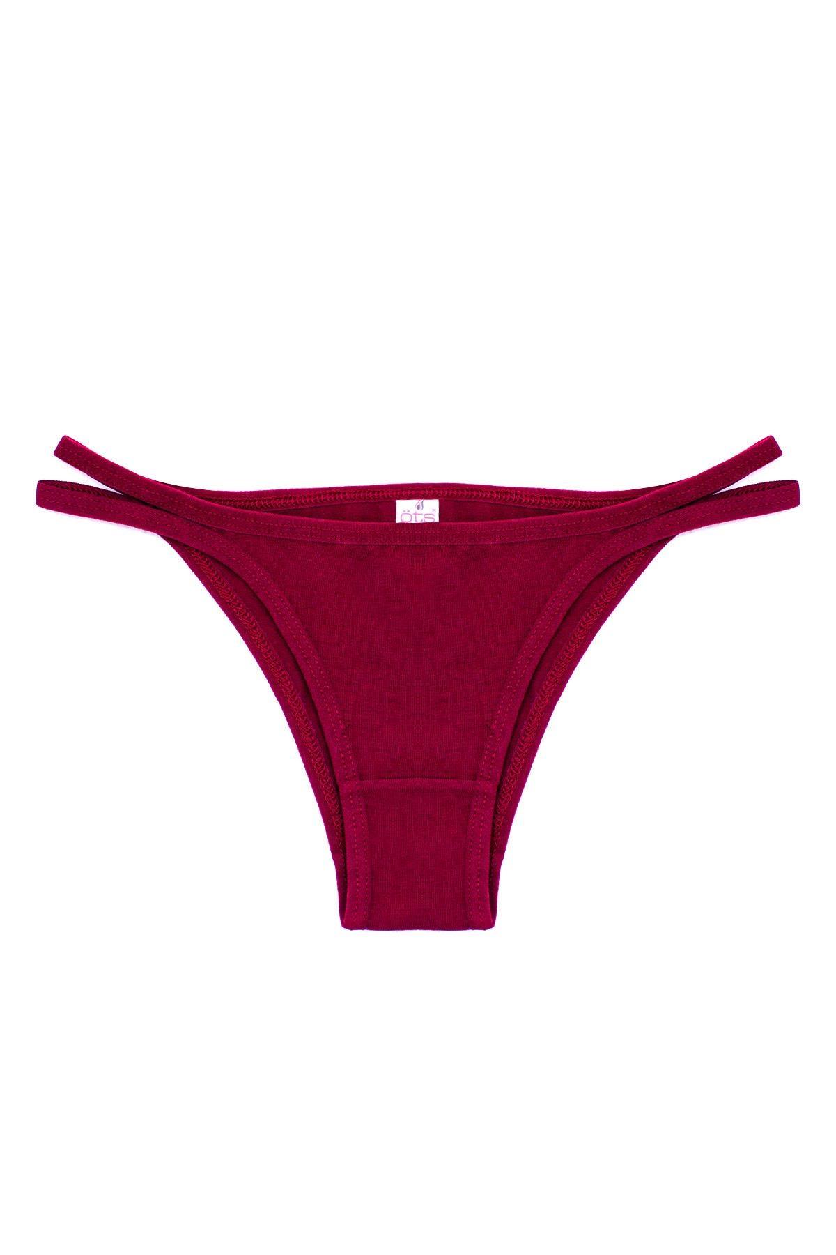 %100 Pamuklu Esnek Bel Lastiği Kız Çocuk Külot Öts 4201 - Bordo