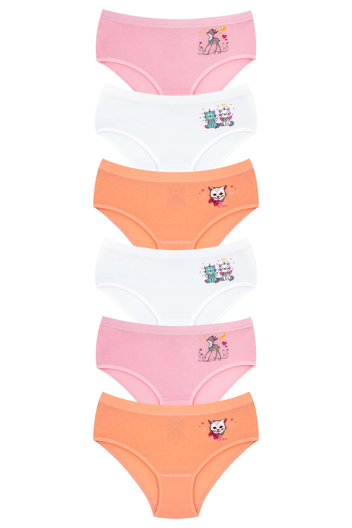 Öts İç Giyim %100 Pamuklu Esnek Bel Lastiği Kız Çocuk Külot Öts 8348