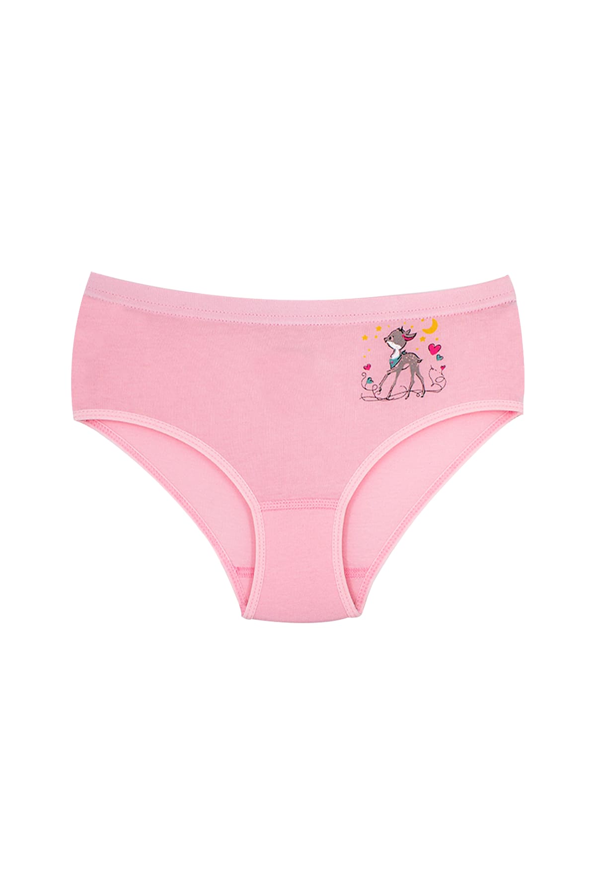 %100 Pamuklu Esnek Bel Lastiği Kız Çocuk Külot Öts 8348 - Pembe