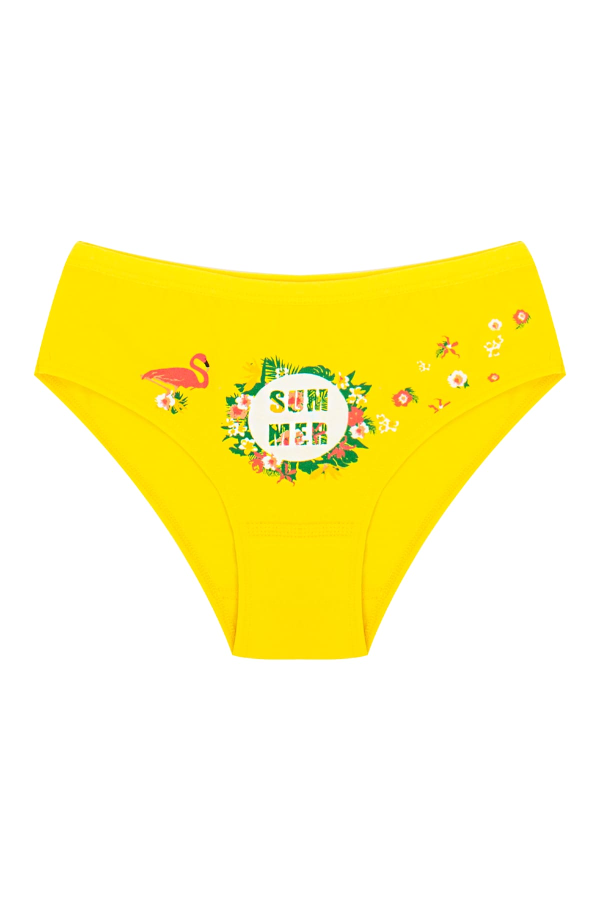 %100 Pamuklu Yumuşak Lastikli Kız Çocuk Külot Öts 8206 - Sarı