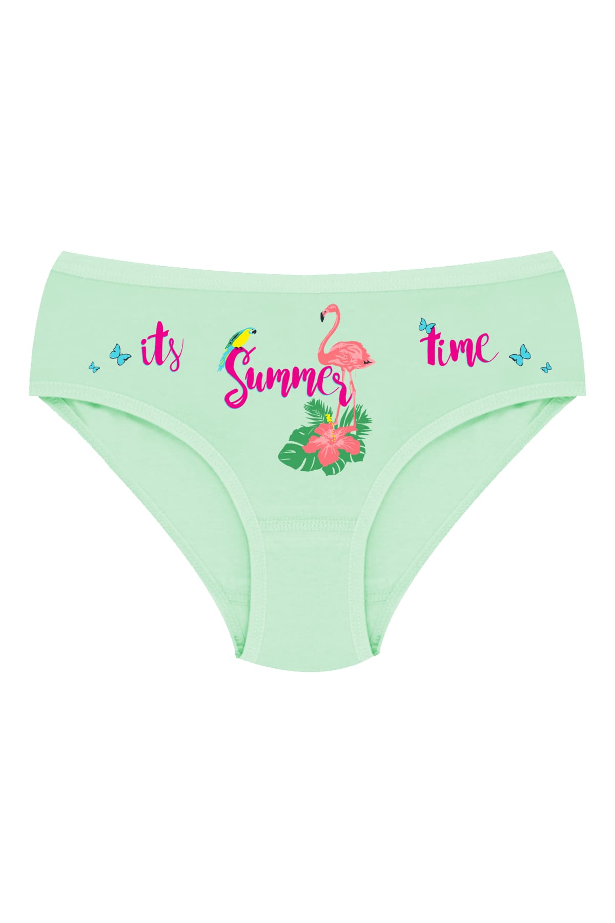 %100 Pamuklu Yumuşak Lastikli Kız Çocuk Külot Öts 8206 - Yeşil