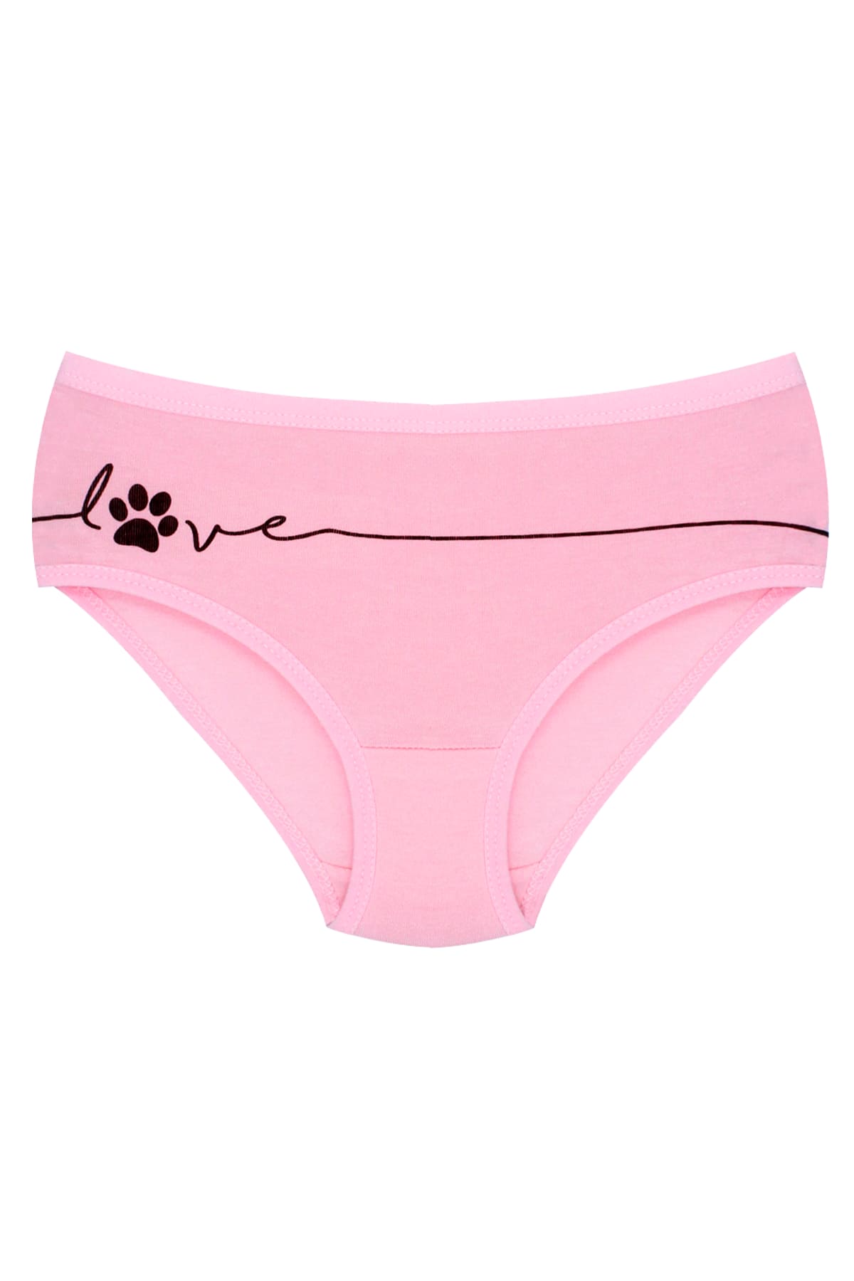 %100 Pamuk Esnek Bel Lastiği Kız Çocuk Külot Öts 8278 - Pembe