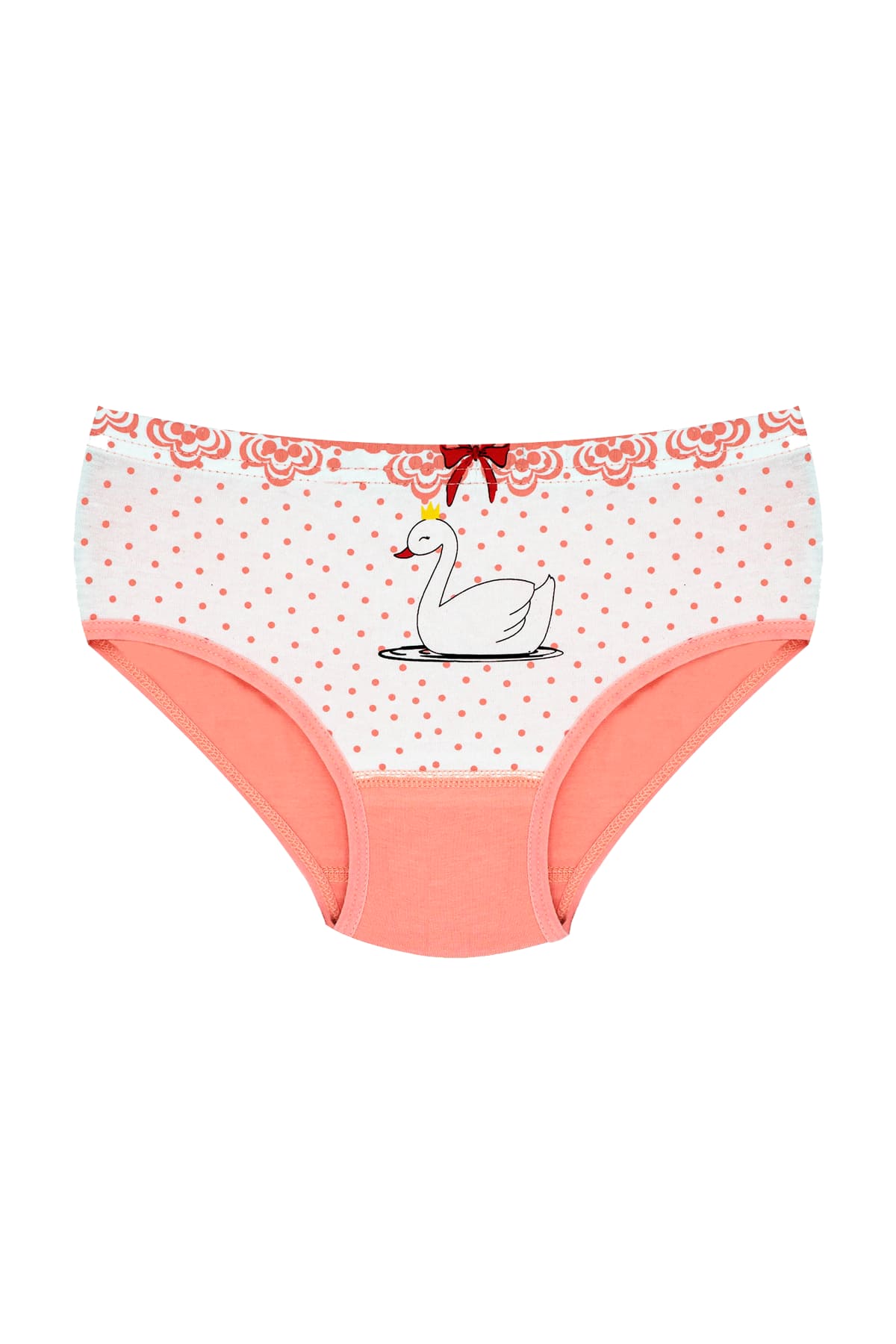 Yüksek Bel Puantiyeli Kız Çocuk Külot Öts 8344 - Somon