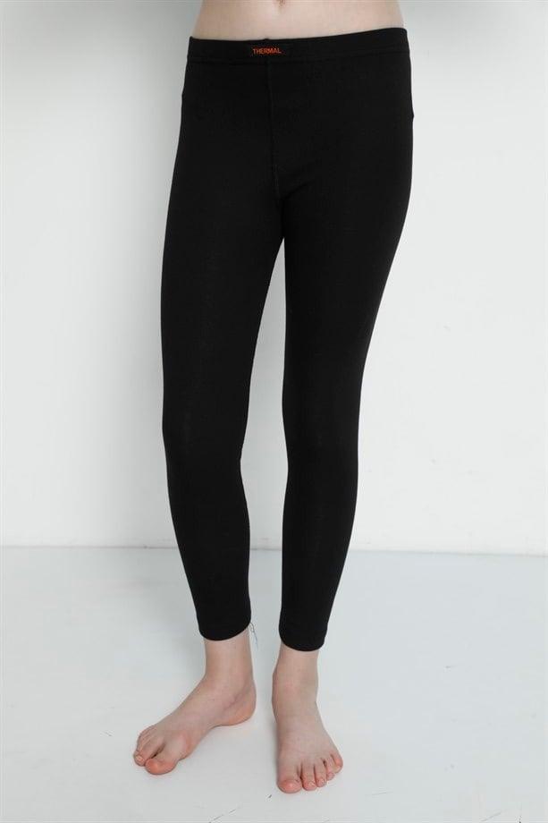 İçi Fırçalı Termal Tayt Kız Çocuk Arma Yıldız 5508 - Siyah