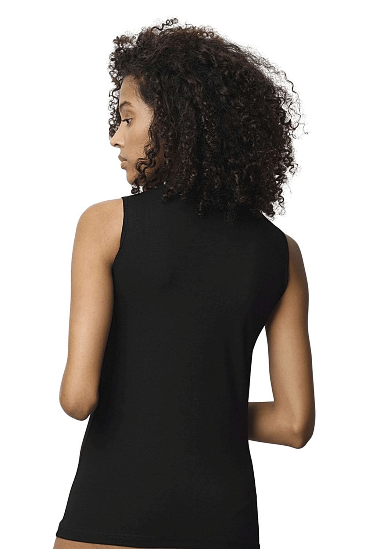 Kolsuz Siyah Boğazlı Body Poliamid Elastan Donex 3325 - Siyah