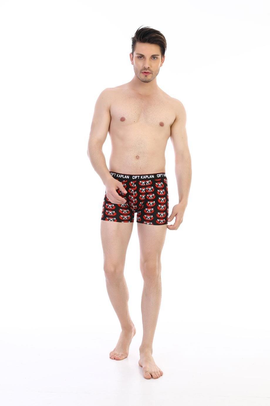 Köpek Desenli Pamuklu Erkek Boxer Çift Kaplan 796 - Görsel