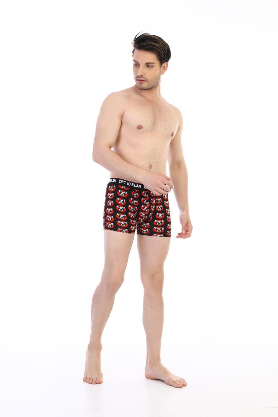 Köpek Desenli Pamuklu Erkek Boxer Çift Kaplan 796 - Görsel