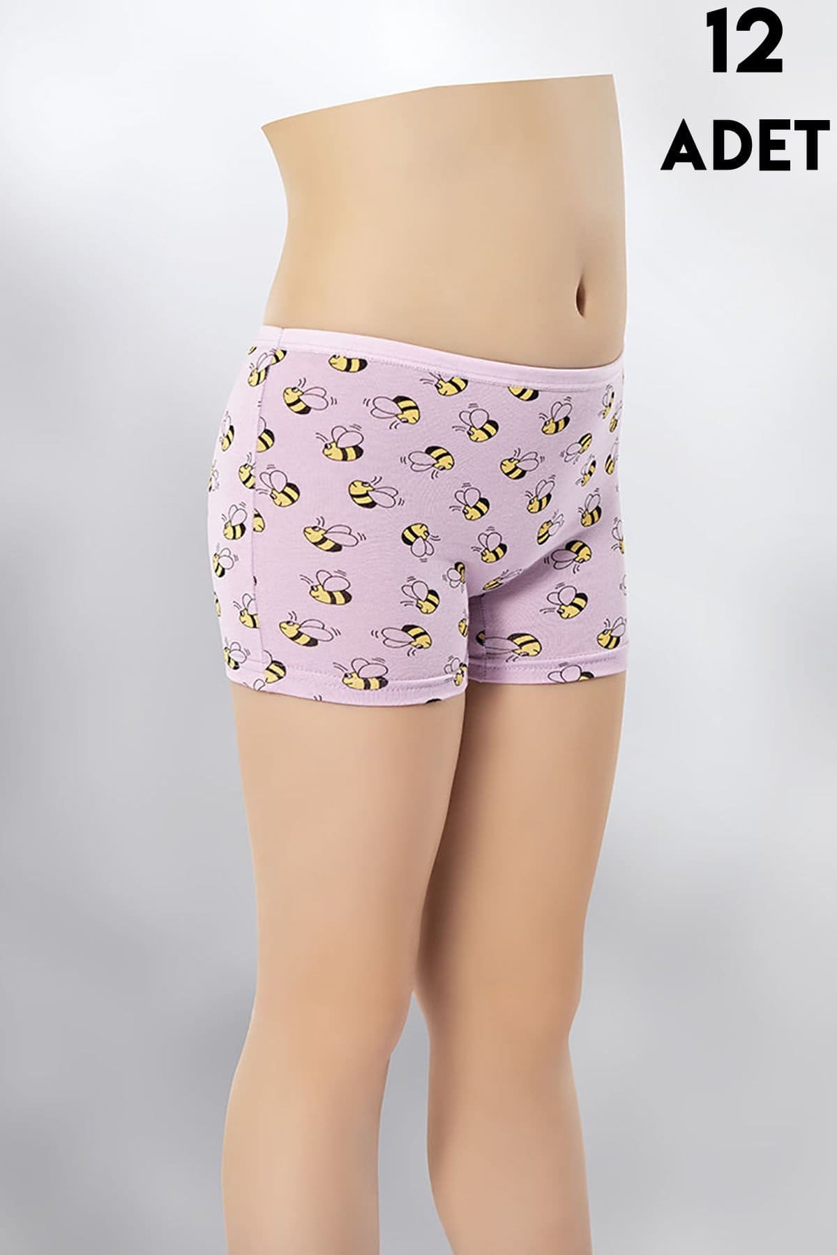 Rahat Pamuklu Mor Baskılı Kız Çocuk Boxer Kota 3400 - Asorti