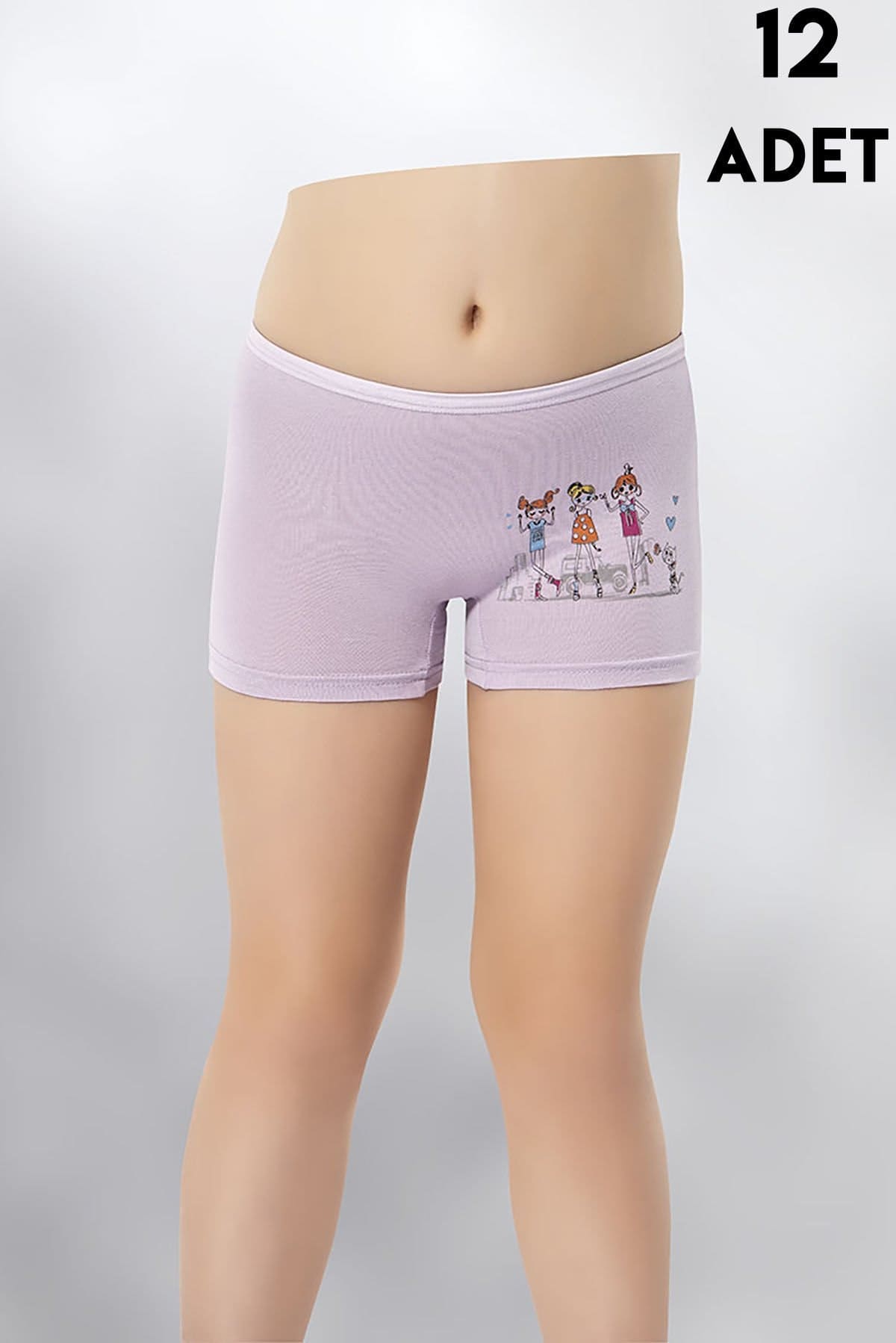 Geniş Askılı Pamuklu Kız Çocuk Boxer Takımı Kota 3409 - Asorti