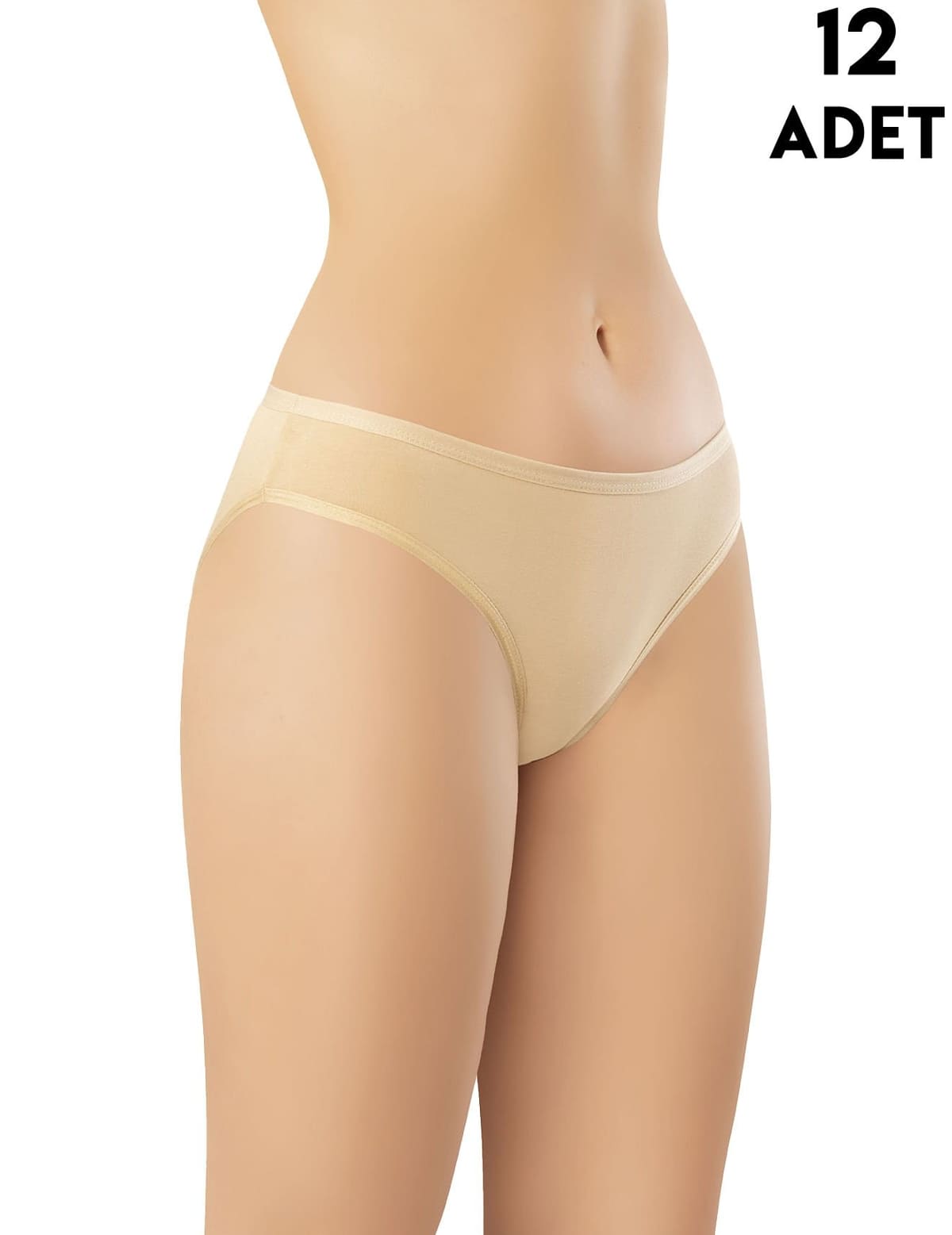 Yüksek Bel Konforlu Kadın Bikini Külot Kota 5002 - Ten