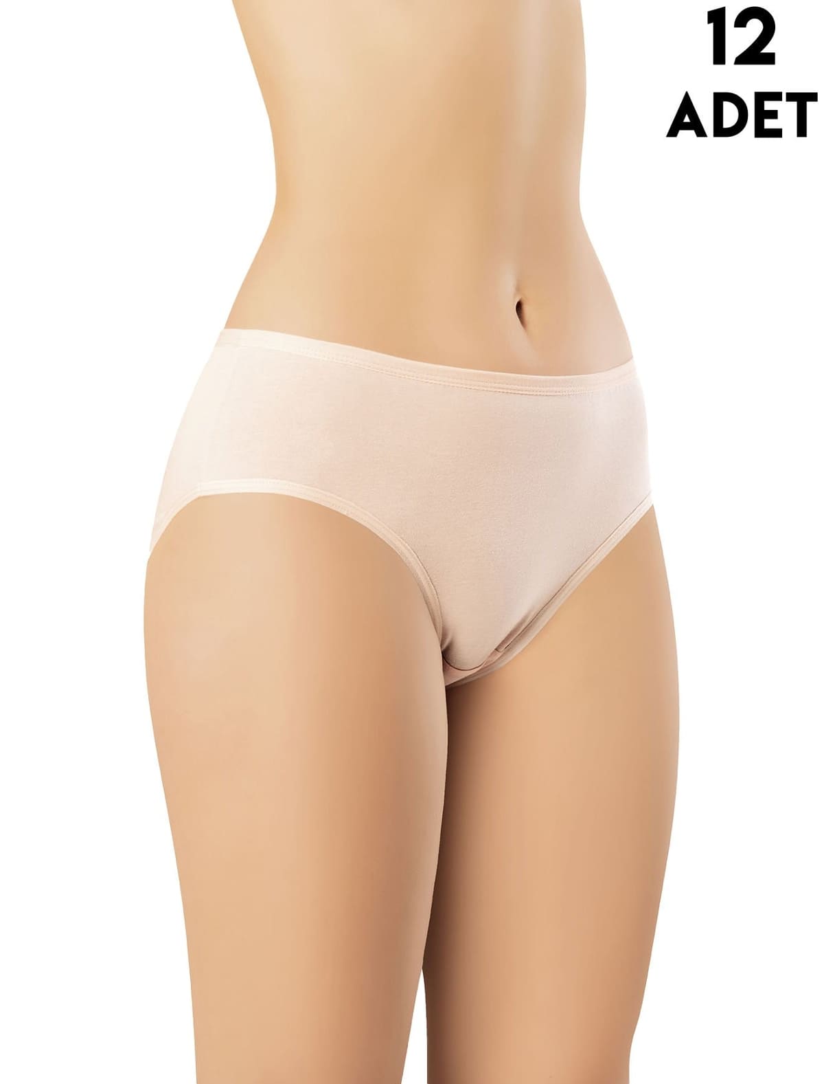 Yüksek Bel Kadın Penye Bikini Külot Kota 5003 - Asorti