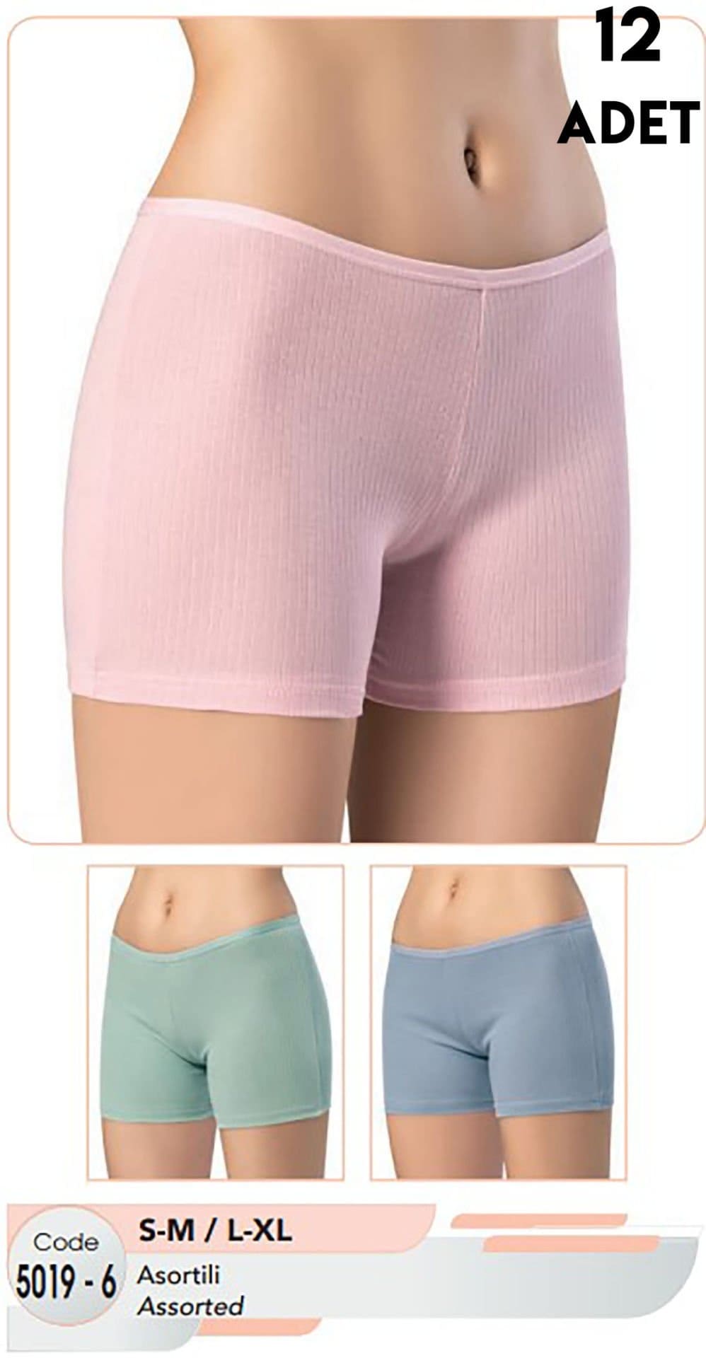 Yüksek Bel Destekleyici Kadın Ribana Şort Kota 5019 - Asorti