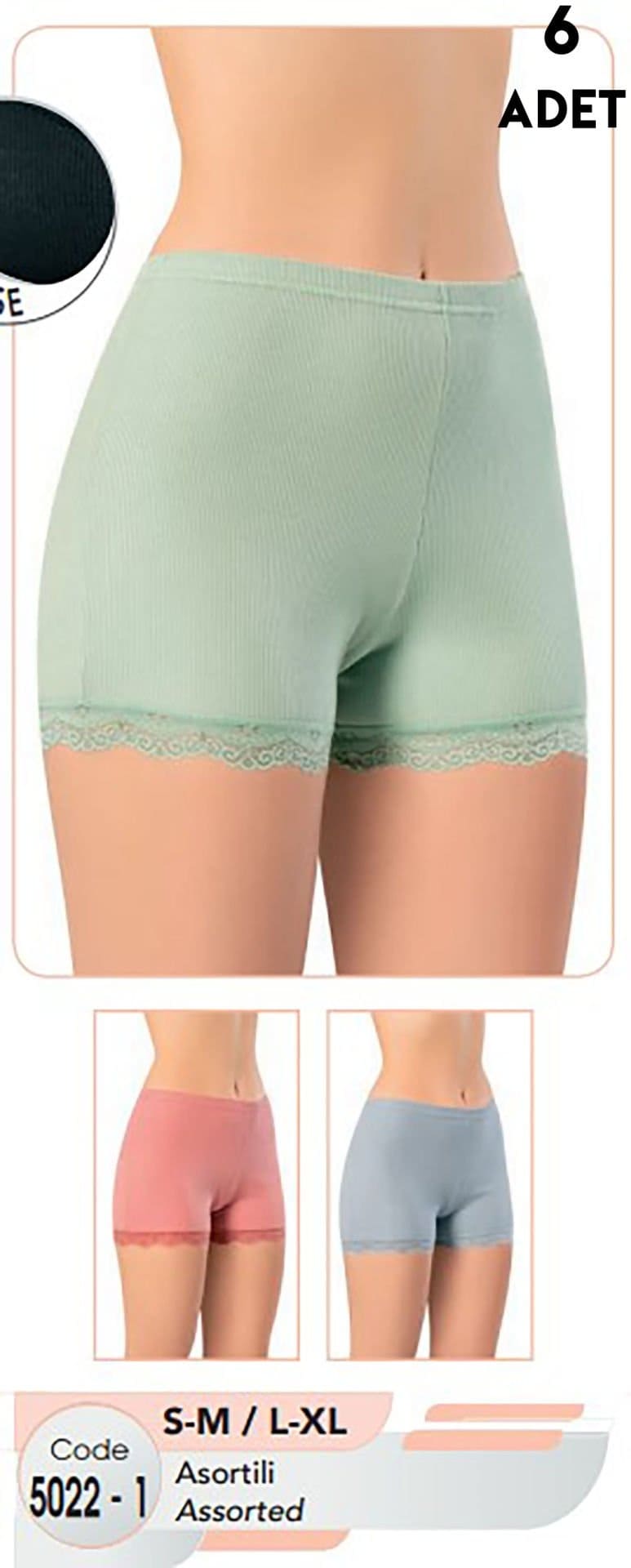 Kota Yüksek Bel Destekli Dantelli Kadın Şort Kota 5022 - Görsel 2