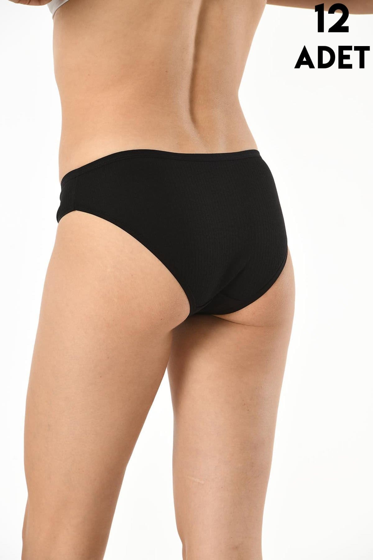 Yüksek Bel Esnek Ribana Kadın Bikini Külot Kota 5026-1 - Karışık Renk