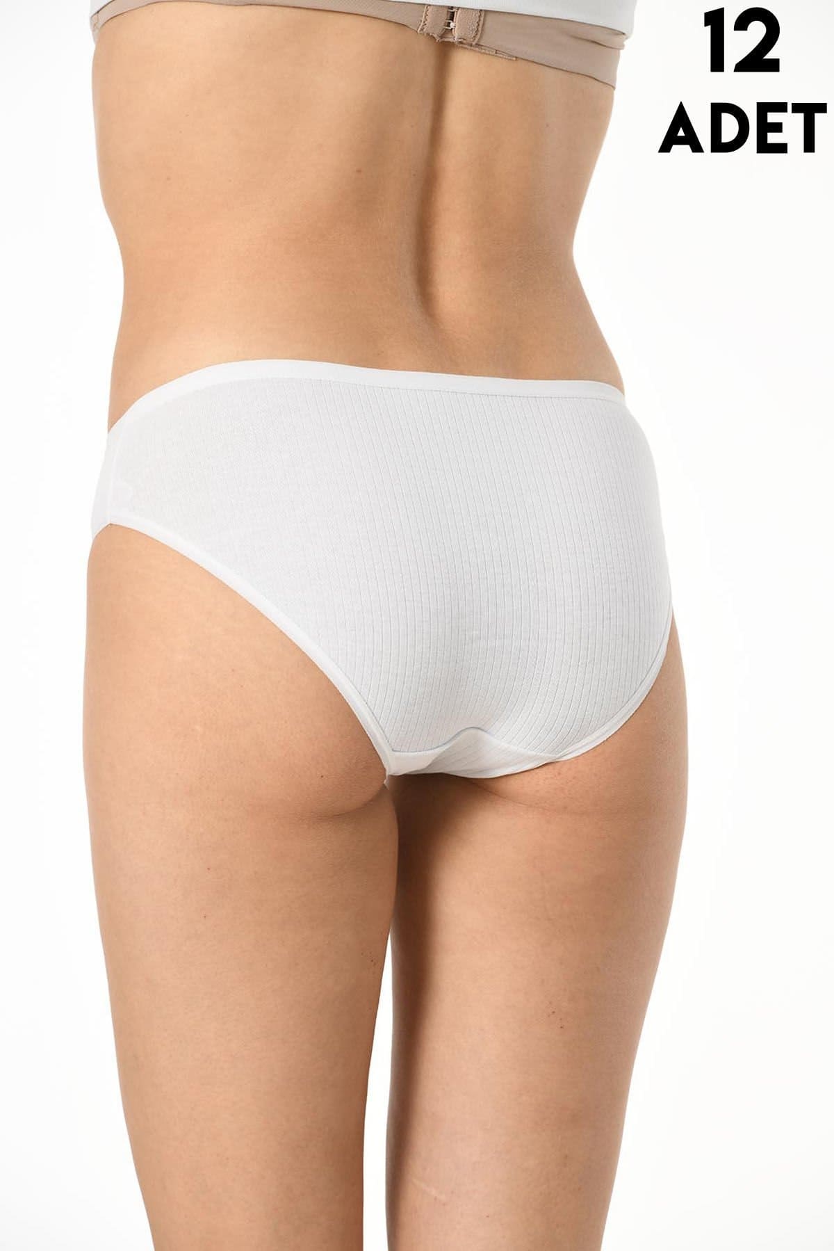 Yüksek Bel Esnek Ribana Kadın Bikini Külot Kota 5026-1 - Karışık Renk