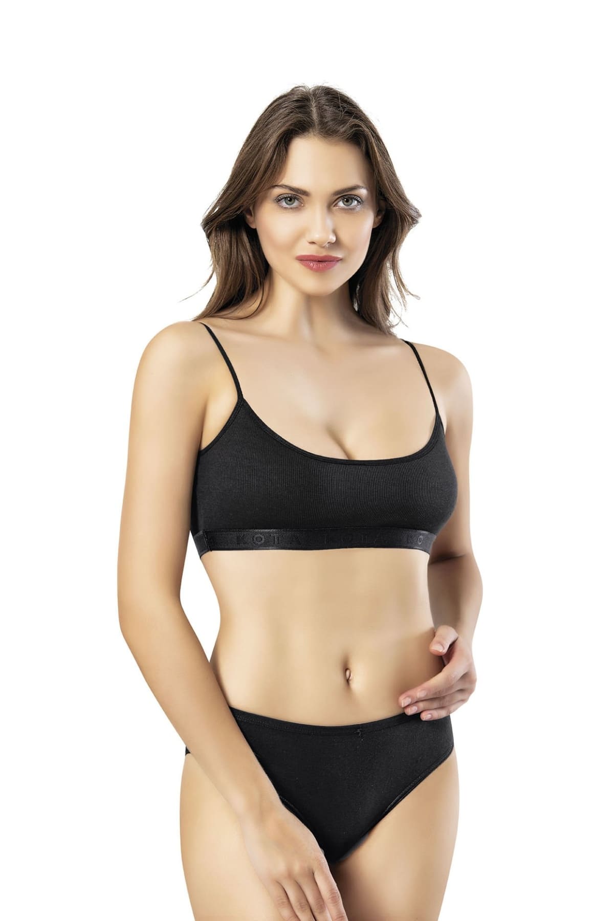 Geniş Kemerli Ayarlanabilir Jartiyer Takım Kota 6429 - Siyah