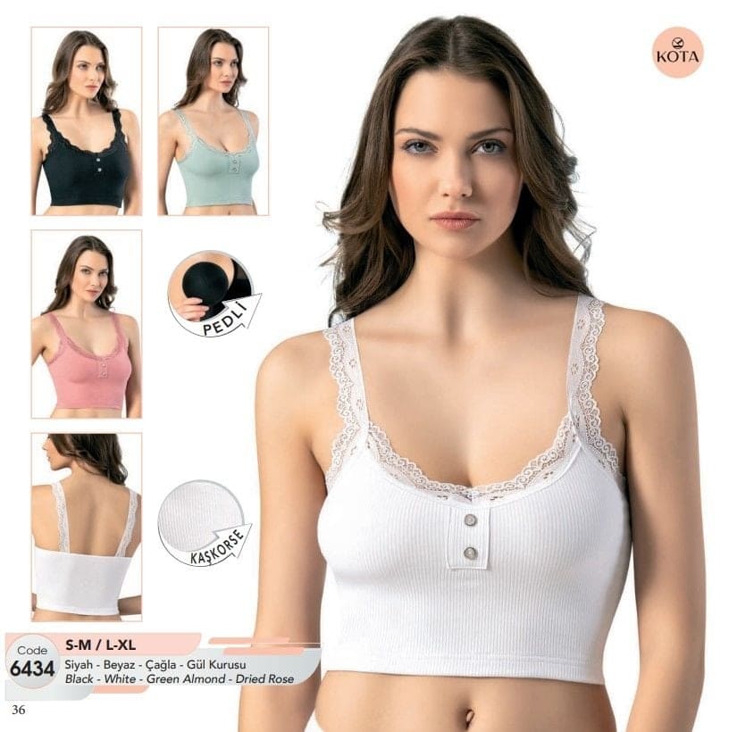 Pamuklu Nefes Alan Askılı Atlet Kota 6434 - Beyaz