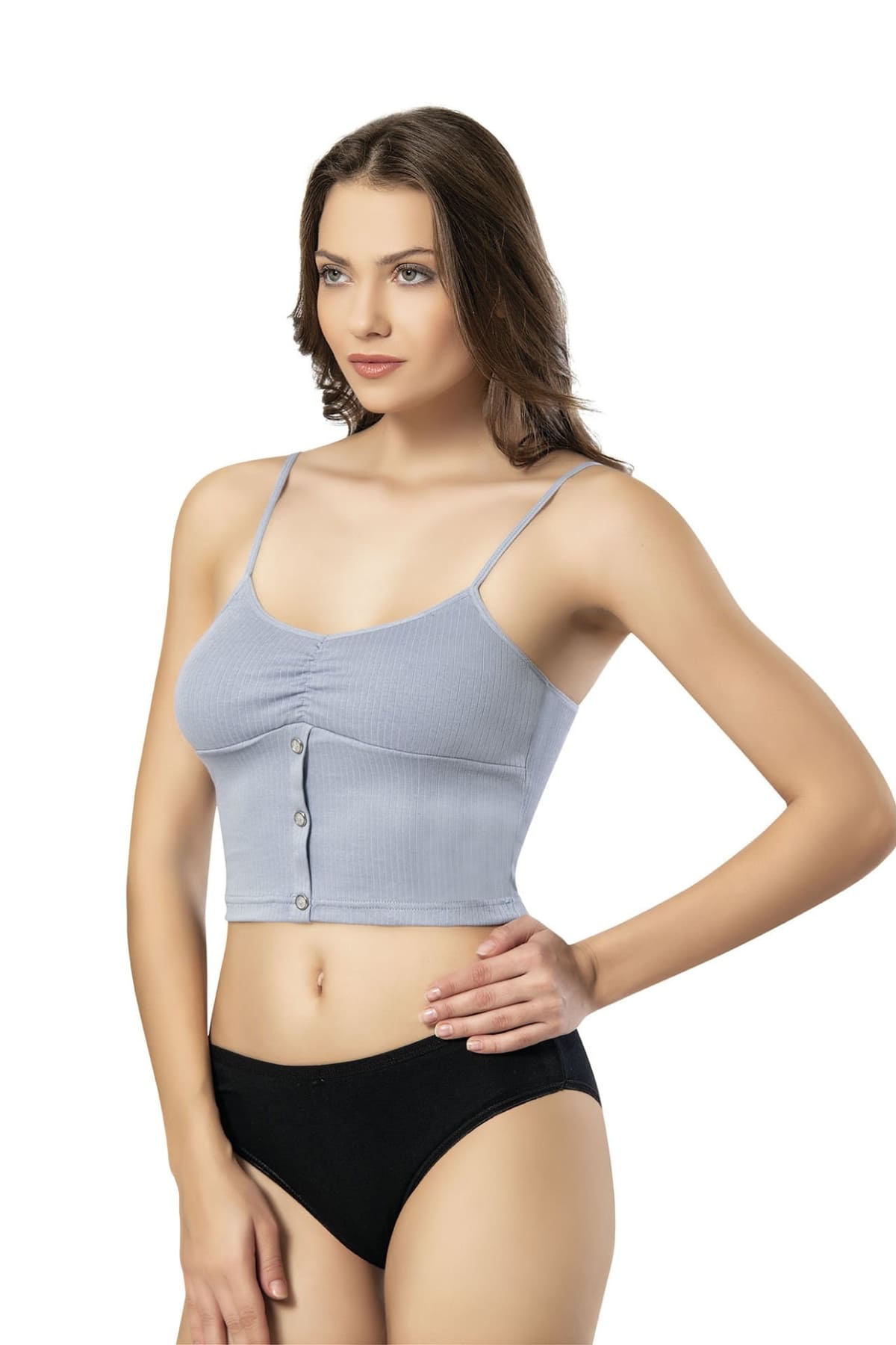 Kota Pamuklu Nefes Alan İp Askılı Kadın Atlet Kota 6441 - Görsel 3