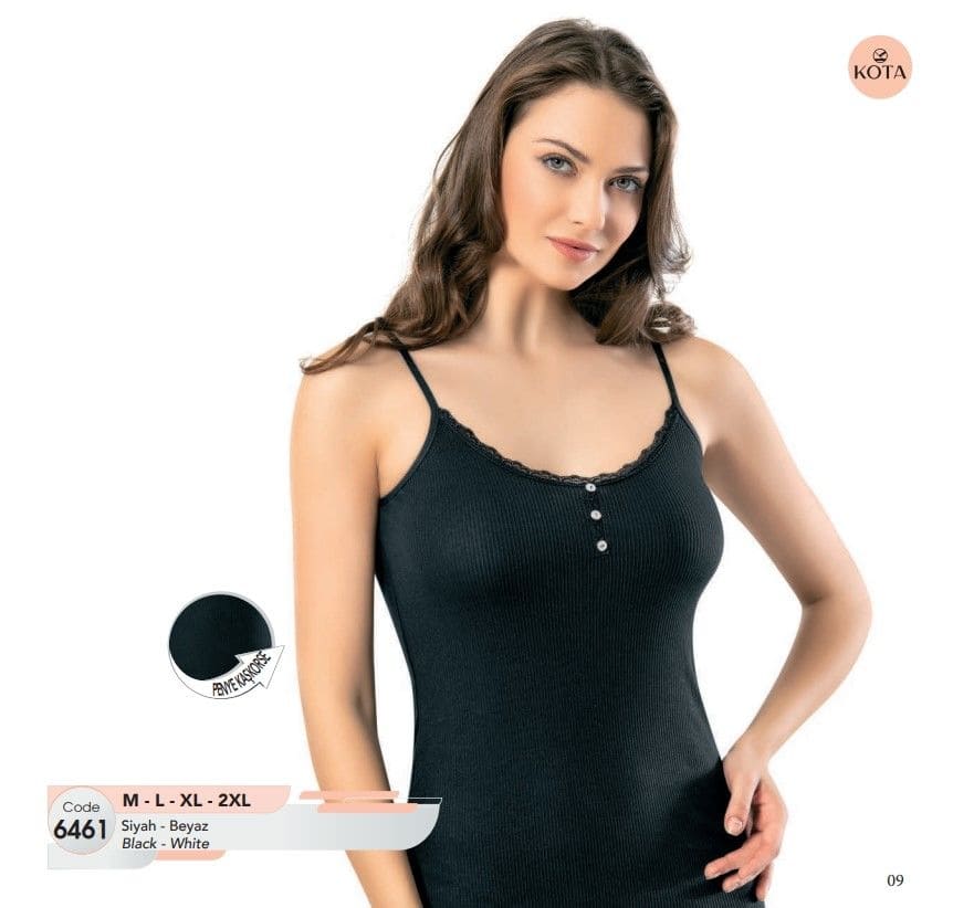 Pamuklu Nefes Alan Kadın Atlet Kota 6461 - Siyah