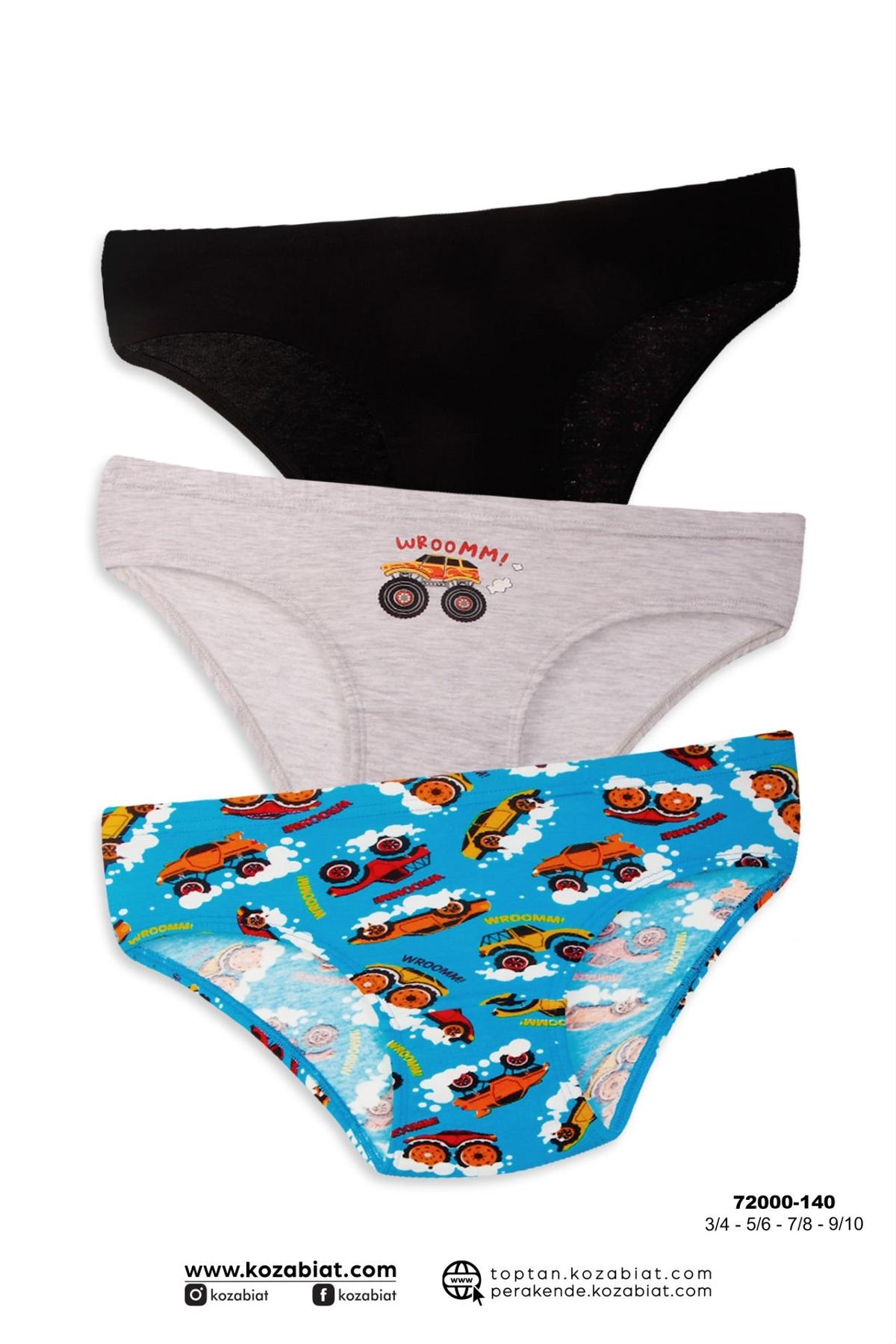 3 Adet Erkek Çocuk Külot Koza Biat KZ72000-140 - Asorti