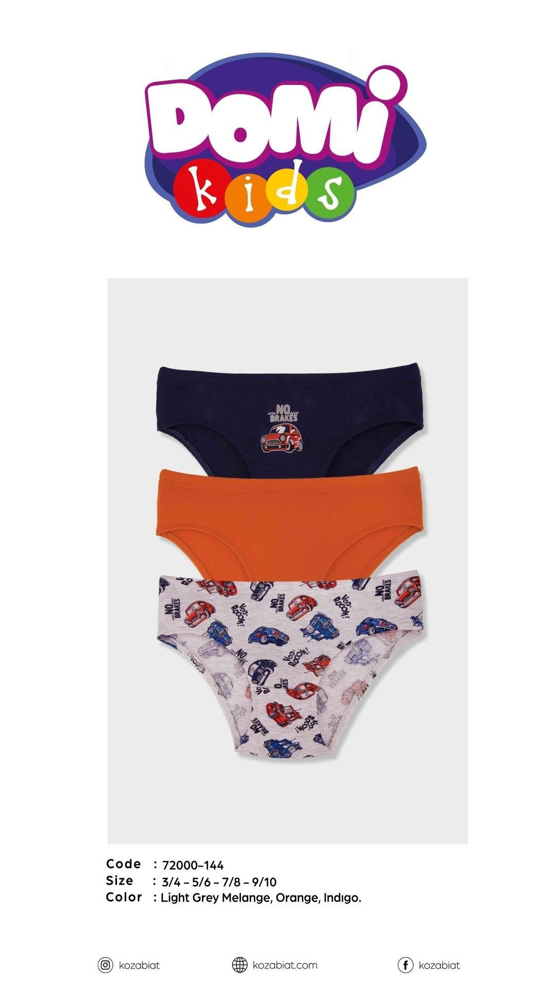 Erkek Çocuk Külot 3'lü Paket Renkli Koza Biat KZ72000-144 - Asorti