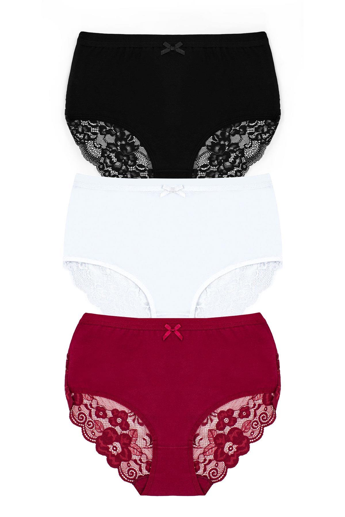 Öts İç Giyim Dantelli Yüksek Bel Likralı Külot Pamuk Öts 4412