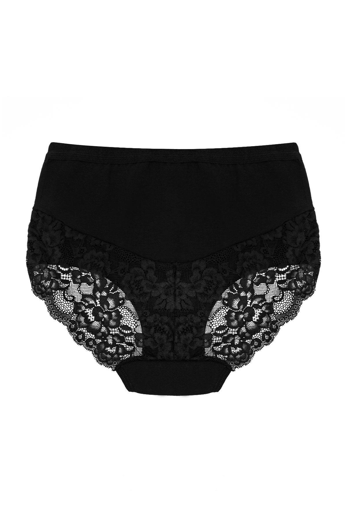 Öts İç Giyim Dantelli Yüksek Bel Likralı Külot Pamuk Öts 4412 - Görsel 4