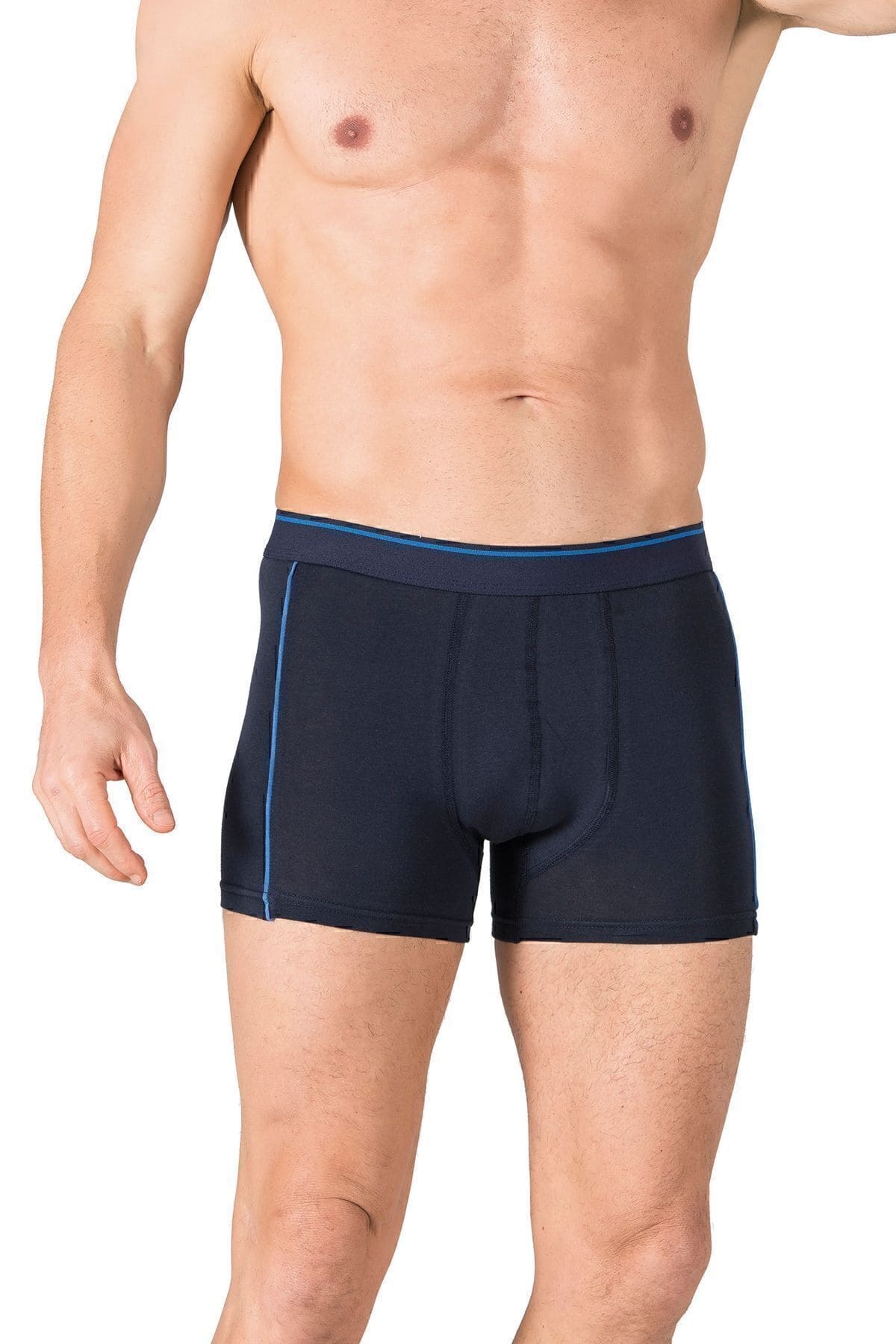 Pamuklu Likralı Lacivert Erkek Boxer Özkan 11314 - Lacivert