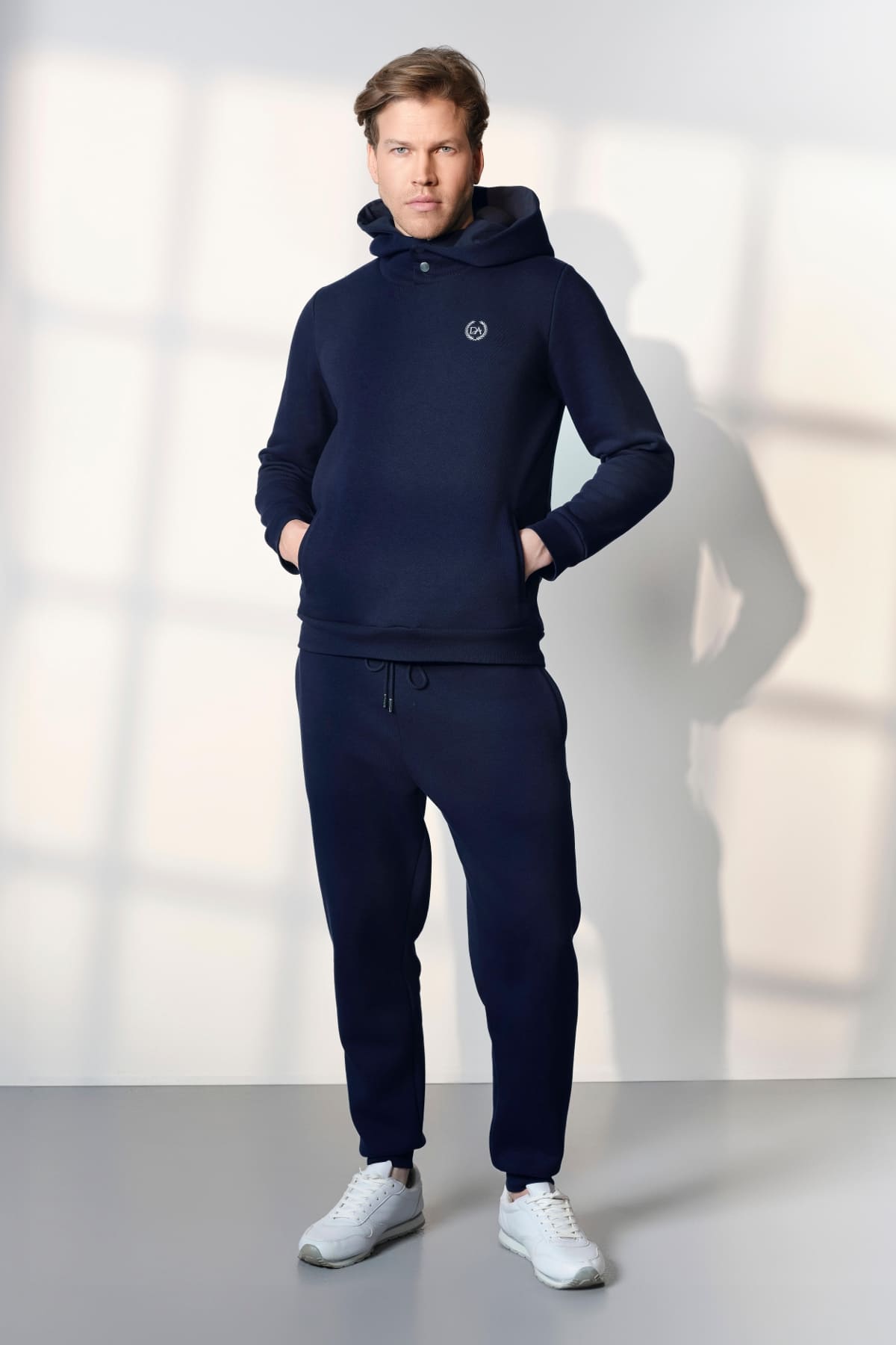 Kapşonlu Pamuklu Jogger Pijama Takımı Doreanse 25K4539 - Lacivert