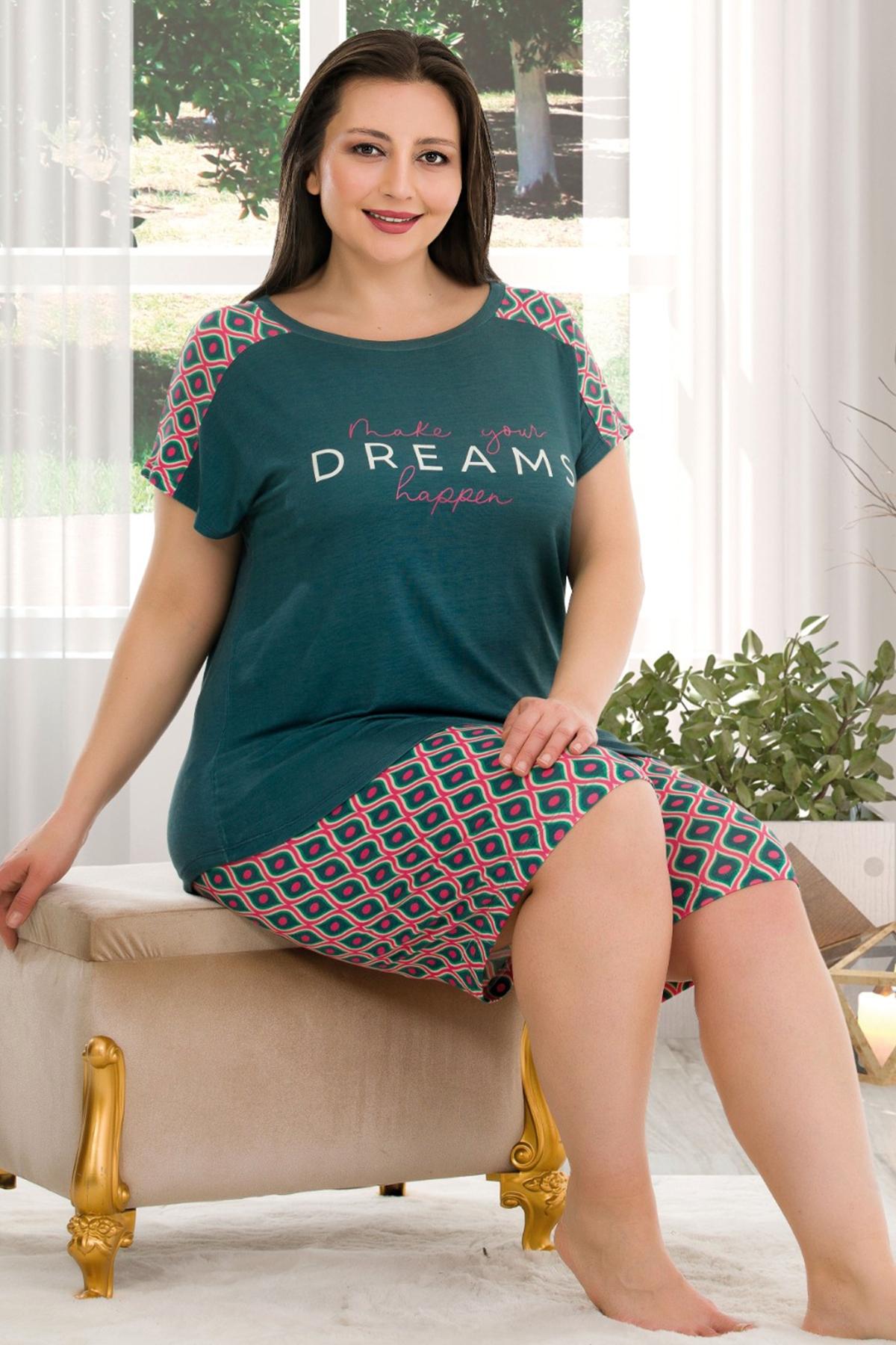 Antrasit Kısa Kol Şortlu Pijama Takımı Lady 10388 - Antrasit