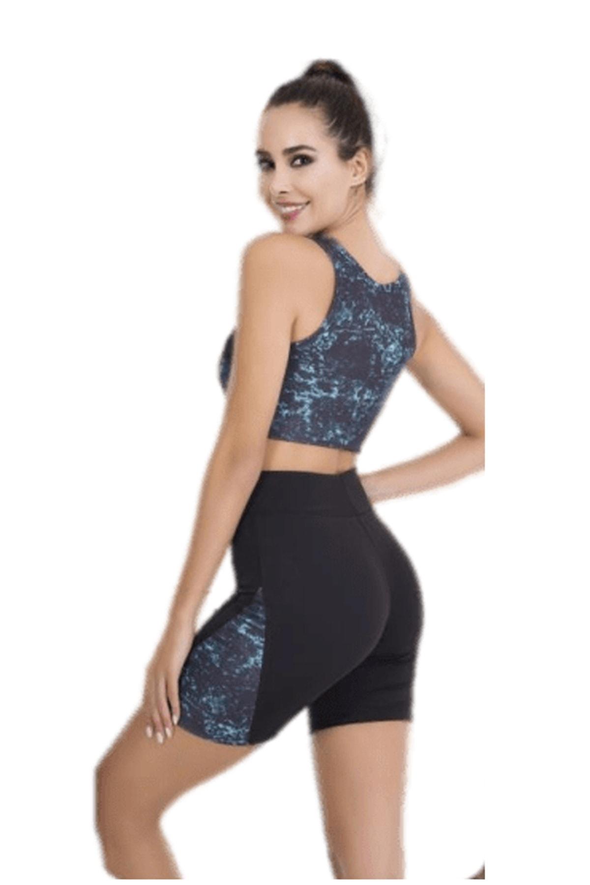 Hafif Kumaşlı Kısa Tayt Spor Büstiyer Takım Lady 4003 - Görsel