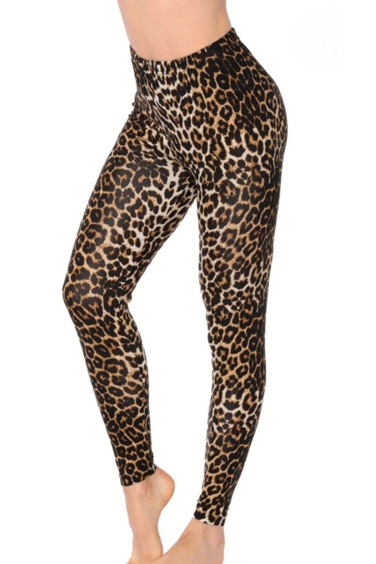 Leopar Desenli Likralı Uzun Kadın Tayt Kolcu 3005 - Leopar