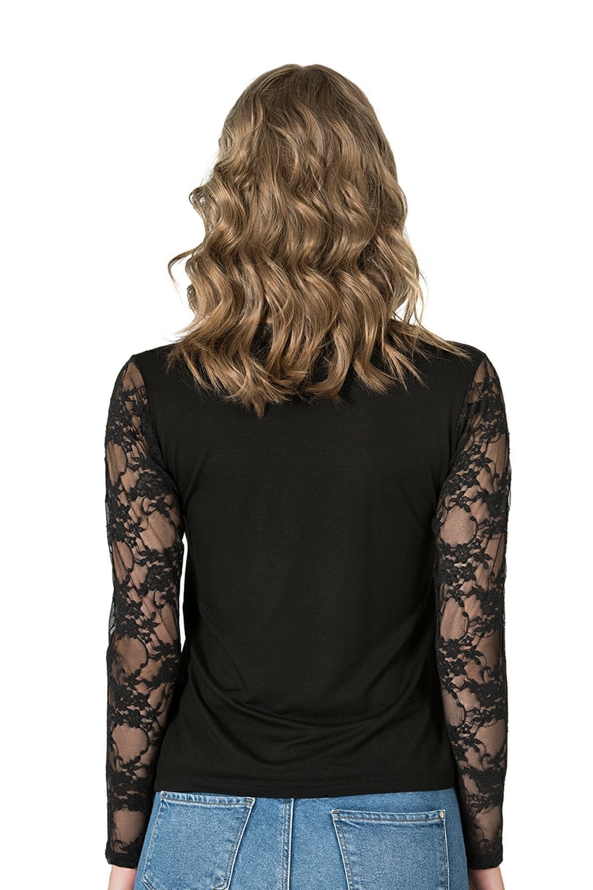 Uzun Kollu Esnek Viskon Kadın Bluz Özkan 7428 - Siyah