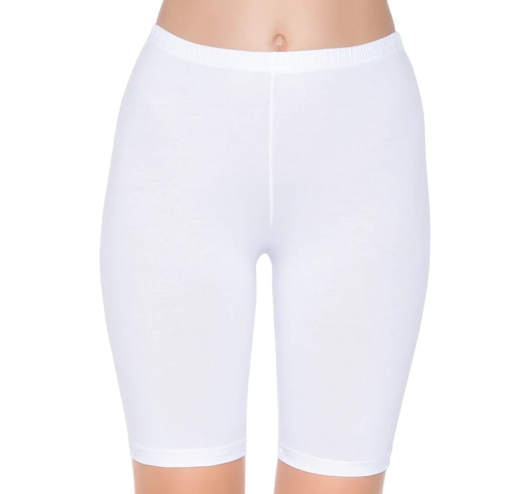 Likralı Yüksek Bel Pamuklu Tayt Yıldız 3600 - Beyaz